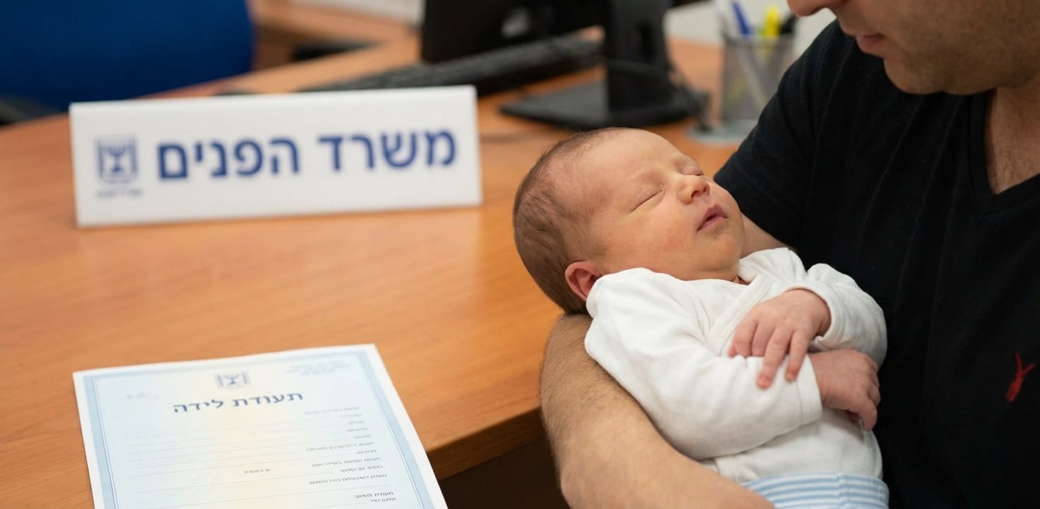 רישום התינוק במשרד הפנים ותעודת לידה